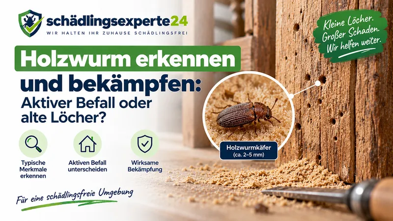 Holzwurm erkennen und bekämpfen: Aktiver Befall oder alte Löcher?