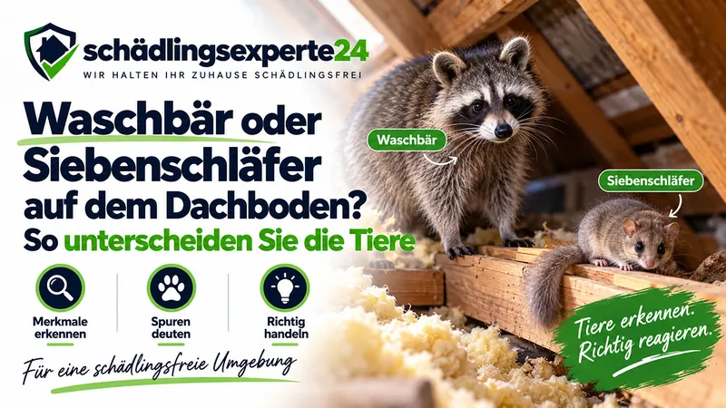 Waschbär oder Siebenschläfer auf dem Dachboden? So unterscheiden Sie die Tiere